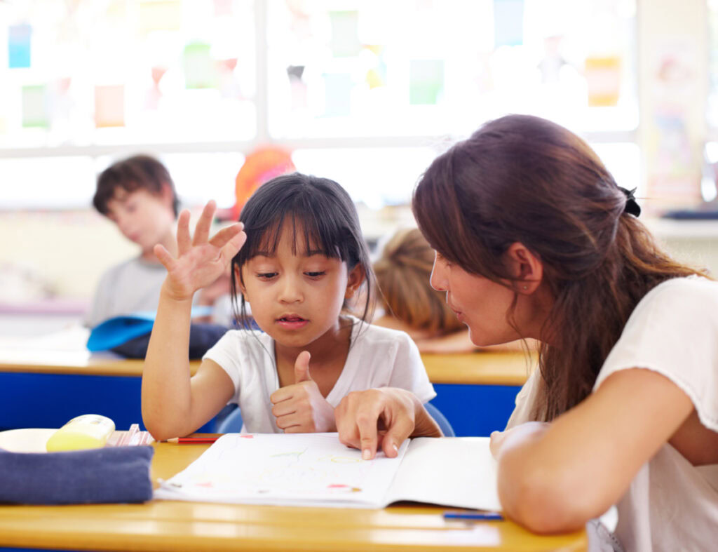 teacher and her student