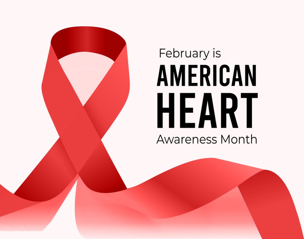 February is American Heart Month. Vector illustration on white